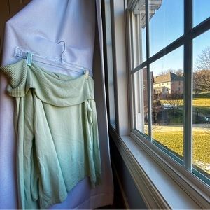 Abercrombie and Fitch Mint Off-the shoulder sweater